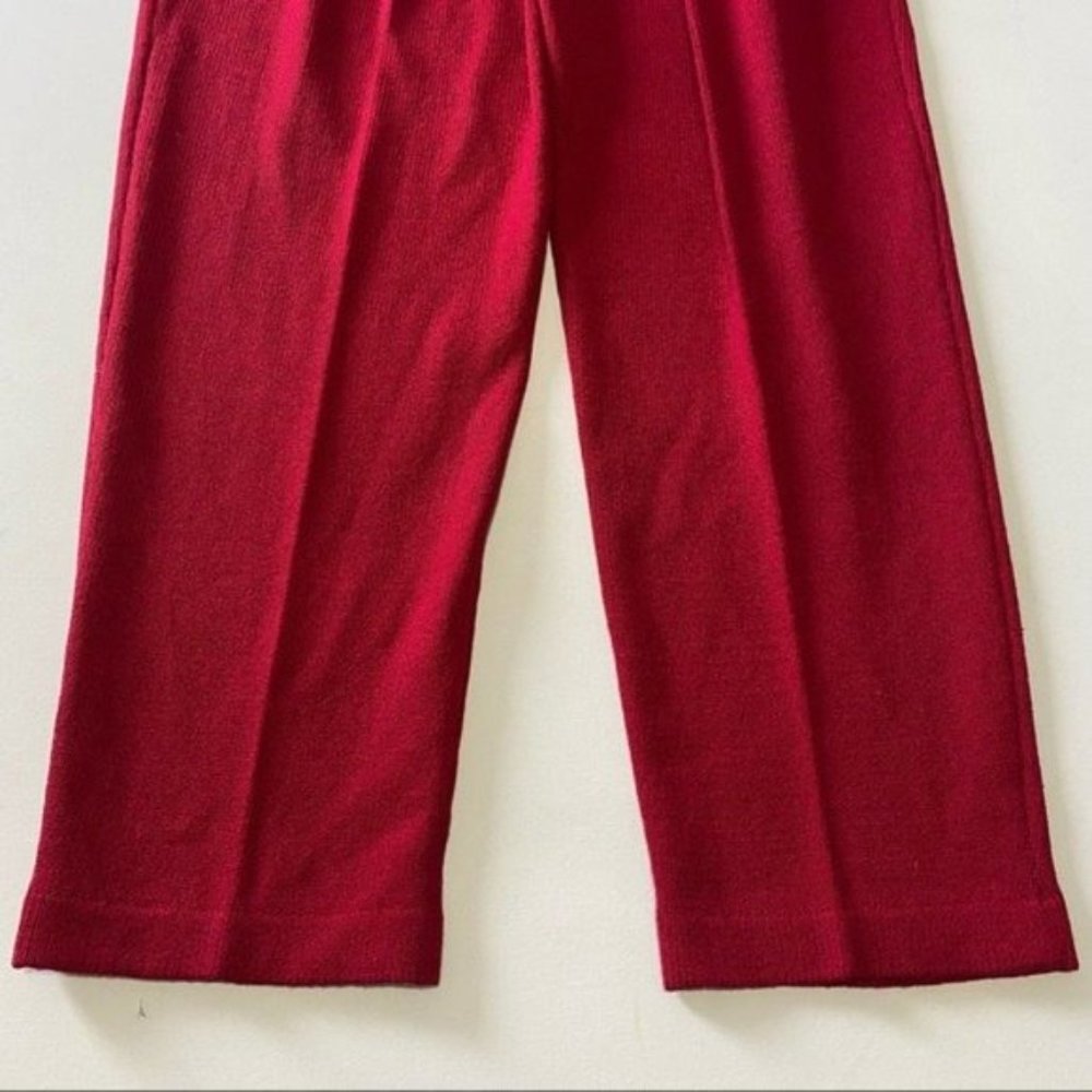Vintage St. John Collection Santana Knit Red Pleated Pants Women’s Size 6 - Picture 5 of 9